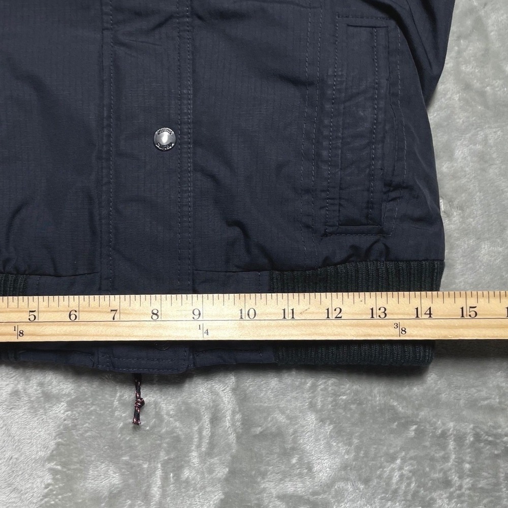 Hollister Navy Blue All-Weather Jacket Fleece Lined Removable Hood XS No Fur - Picture 7 of 12